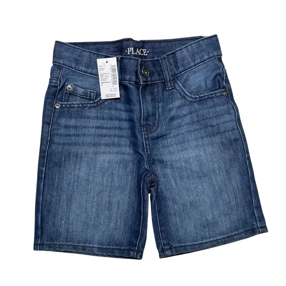 The Children's Place Denim Beck Wash Blue Jean Shorts size 7